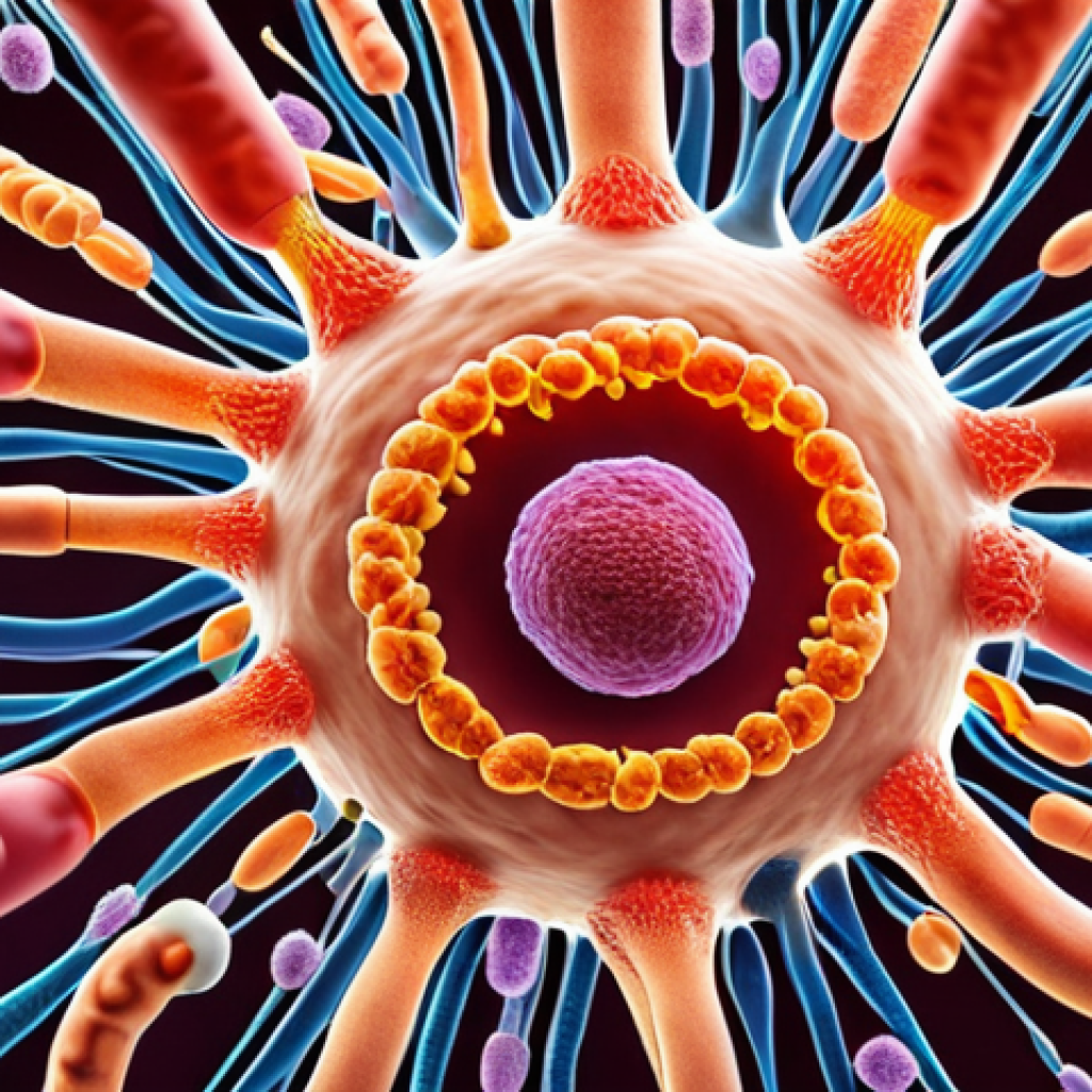 **

"A vibrant, microscopic view inside the human gut. Focus on diverse bacterial colonies (various shapes and colors) interacting with medication molecules (stylized representation). Some bacteria are 'activating' the drug, while others are protecting the intestinal wall cells. The scene conveys the idea of the microbiome as a personalized medicine ally."

**