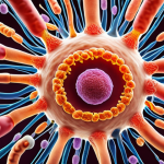 **

"A vibrant, microscopic view inside the human gut. Focus on diverse bacterial colonies (various shapes and colors) interacting with medication molecules (stylized representation). Some bacteria are 'activating' the drug, while others are protecting the intestinal wall cells. The scene conveys the idea of the microbiome as a personalized medicine ally."

**