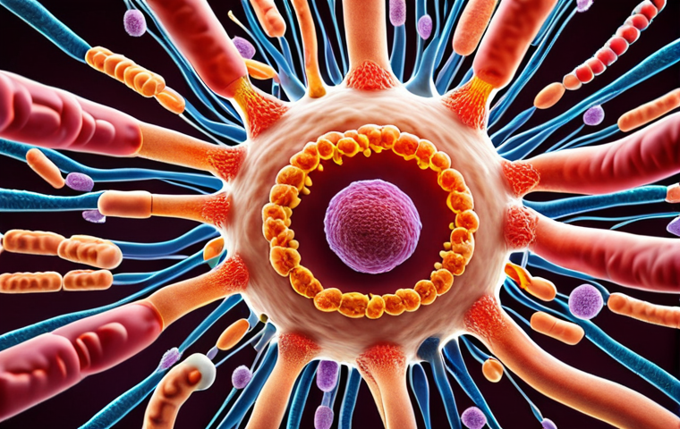 **
"A vibrant, microscopic view inside the human gut. Focus on diverse bacterial colonies (various shapes and colors) interacting with medication molecules (stylized representation). Some bacteria are 'activating' the drug, while others are protecting the intestinal wall cells. The scene conveys the idea of the microbiome as a personalized medicine ally."
**