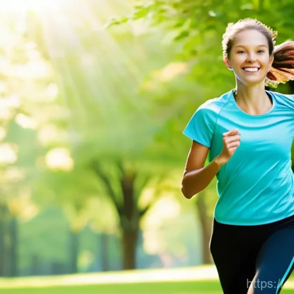 마이크로바이옴과 운동의 상관관계 - **Prompt: Energetic Morning Run with Gut-Brain Connection**
A vibrant, healthy-looking young adu...
